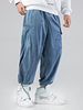 Pantalon de jogging cargo en velours côtelé de couleur unie pour homme