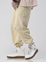 Pantalon de jogging décontracté à cordon de serrage pour homme en velours côtelé uni