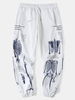 Pantalon de jogging décontracté à poche avec cordon de serrage pour homme,  rue crâne,  lettre