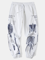 Pantalon de jogging décontracté à poche avec cordon de serrage pour homme,  rue crâne,  lettre