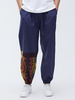 Pantalon de jogging décontracté en coton à patchwork géométrique pour hommes