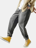 Pantalon de jogging décontracté en molleton de coton à patchwork pour homme