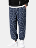 Pantalon de jogging de style ethnique à imprimé cachemire pour homme avec poche