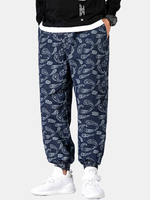 Pantalon de jogging de style ethnique à imprimé cachemire pour homme avec poche