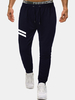 Pantalon de jogging en coton à rayures à taille régulière pour homme