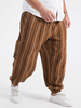 Pantalon de jogging en coton à taille moyenne à imprimé rayé vintage pour hommes de grande taille