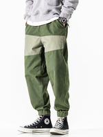 Pantalon de jogging en patchwork de couleur contrastée 100% coton pour homme