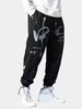 Pantalon de jogging en velours à imprimé graffiti pour homme Plus
