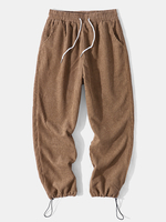 Pantalon de jogging en velours côtelé avec cordon de serrage à la taille pour hommes