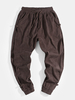 Pantalon de jogging en velours côtelé chinois avec poche pour homme