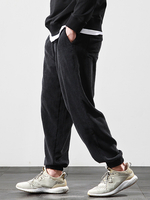 Pantalon de jogging en velours côtelé de couleur unie pour homme