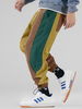 Pantalon de jogging en velours côtelé tricolore avec poche et cordon de serrage pour homme