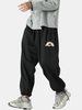 Pantalon de jogging pour homme 100% coton solide arc-en-ciel à cordon de serrage taille moyenne