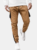 Pantalon de jogging solide pour hommes avec poche latérale,  cordon de serrage,  taille élastique,  cheville Longueur