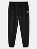 Pantalon de jogging sport en coton avec cordon de serrage noir pour homme
