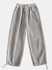 Pantalon de manchette de cordon de style cargo en velours côtelé solide pour homme avec poche
