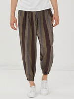 Pantalon de manchette élastique à cordon de serrage décontracté pour homme 100% coton