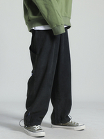Pantalon de manchette réglable lâche de cordon de velours pour hommes avec des cordons de tirage