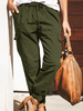 Pantalon de pantalon en coton de couleur unie pour femmes
