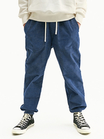 Pantalon de pieds de poutre délasticité de cordon de couleur unie en velours côtelé pour homme avec Poket