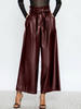 Pantalon de poche à taille large avec ceinture à taille haute pour femmes