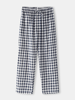 Pantalon de pyjama décontracté à la maison pour homme en coton à carreaux avec poche