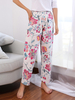 Pantalon de pyjama décontracté à taille élastique à imprimé floral en coton