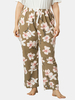 Pantalon de pyjama décontracté pour femmes à imprimé floral de grande taille