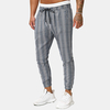Pantalon de sport décontracté à corde élastique en treillis dautomne pour homme