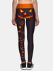 Pantalon de sport slim taille haute à imprimé citrouille Halloween pour femmes