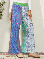 Pantalon de style ethnique lâche à taille élastique pour femmes