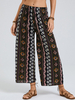 Pantalon de survêtement à jambe large taille haute élastique imprimé ethnique bohême pour femme
