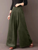 Pantalon de taille élastique décontracté à jambe large et décontracté pour femmes avec poches