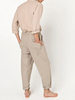 Pantalon de taille élastique simple décontracté de couleur pure pour homme 100% coton