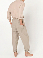 Pantalon de taille élastique simple décontracté de couleur pure pour homme 100% coton