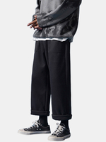 Pantalon droit à cordon de serrage décontracté à double poche pour homme