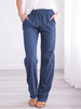 Pantalon droit décontracté à taille élastique pour femmes