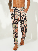 Pantalon droit dimpression drôle de style ethnique