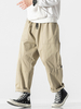 Pantalon droit lâche de couleur unie pour homme 100% coton avec poche