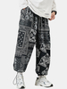 Pantalon en coton à imprimé ethnique Paisley pour homme