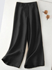 Pantalon en coton à jambe large avec poche boutonnée de loisirs