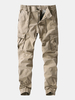 Pantalon en coton lavé décontracté pour hommes de grande taille multi-poches neuf marées