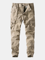 Pantalon en coton lavé décontracté pour hommes de grande taille multi-poches neuf marées