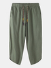 Pantalon en coton pour homme avec cordon de serrage couleur unie Casual Calf Longueur