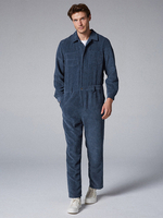 Pantalon en velours côtelé à la mode pour hommes,  combinaison décontractée de couleur de pore à deux poches