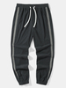 Pantalon en velours côtelé patchwork avec ruban latéral pour homme