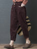 Pantalon femme en velours côtelé à taille élastique