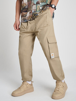 Pantalon Homme 100% Coton Pure Color Icon Patché Cheville Longueur