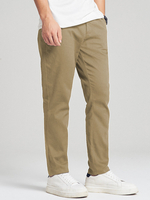 Pantalon homme couleur unie avec fermeture éclair et poche