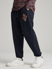 Pantalon Homme Ethnique Ornement Brodé Poche Cheville Longueur